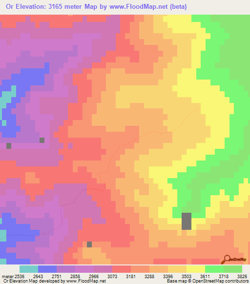 Or,Afghanistan Elevation Map