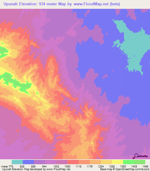 Upunah,Afghanistan Elevation Map