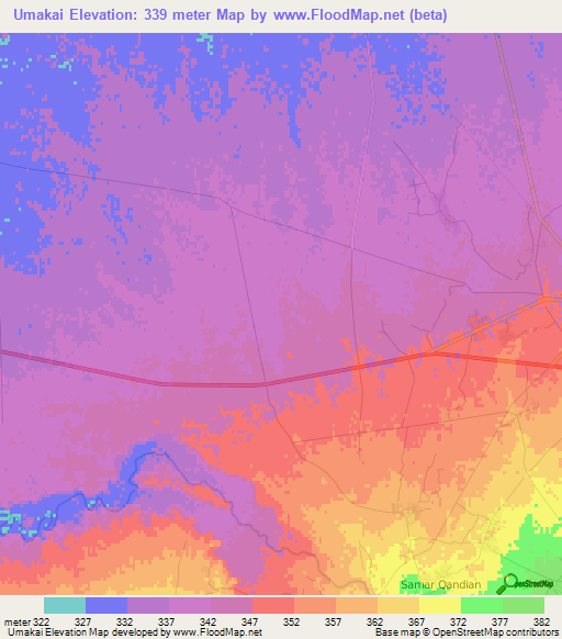 Umakai,Afghanistan Elevation Map