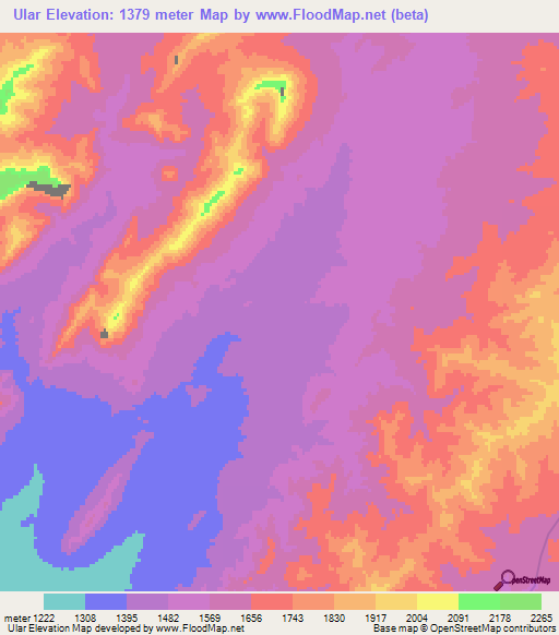 Ular,Afghanistan Elevation Map