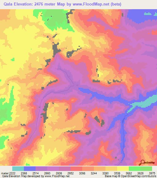 Qala,Afghanistan Elevation Map