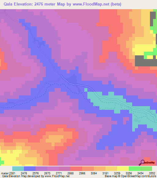Qala,Afghanistan Elevation Map