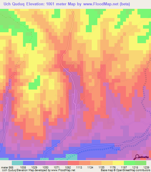 Uch Quduq,Afghanistan Elevation Map