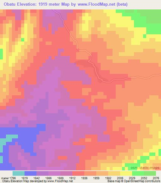Obatu,Afghanistan Elevation Map