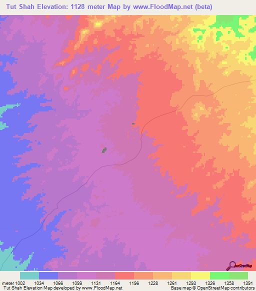 Tut Shah,Afghanistan Elevation Map