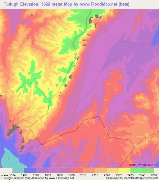Tutlugh,Afghanistan Elevation Map