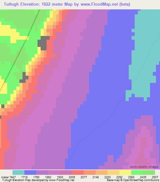 Tutlugh,Afghanistan Elevation Map