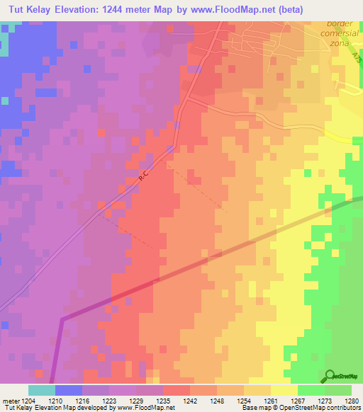 Tut Kelay,Afghanistan Elevation Map