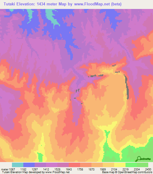 Tutaki,Afghanistan Elevation Map