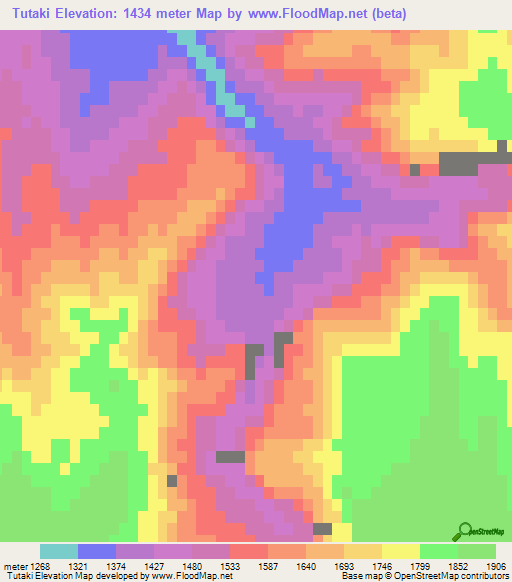 Tutaki,Afghanistan Elevation Map