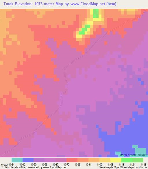 Tutak,Afghanistan Elevation Map