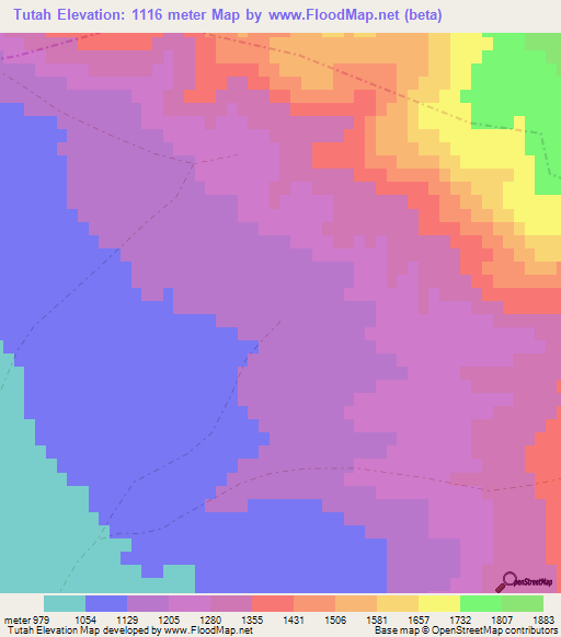 Tutah,Afghanistan Elevation Map