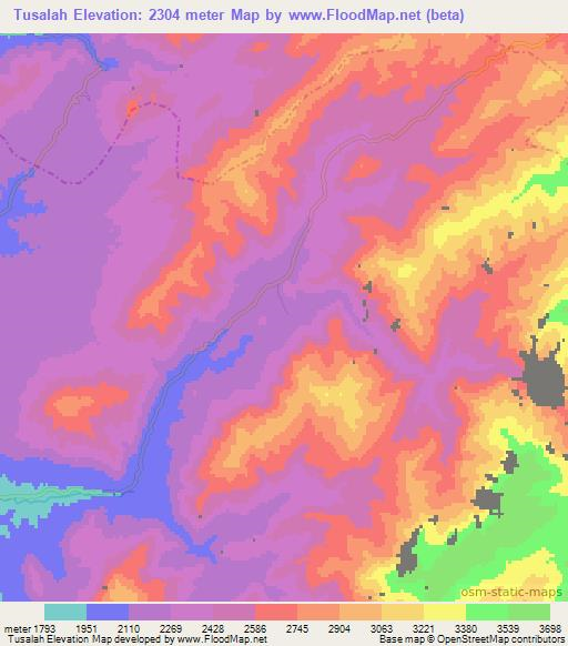 Tusalah,Afghanistan Elevation Map
