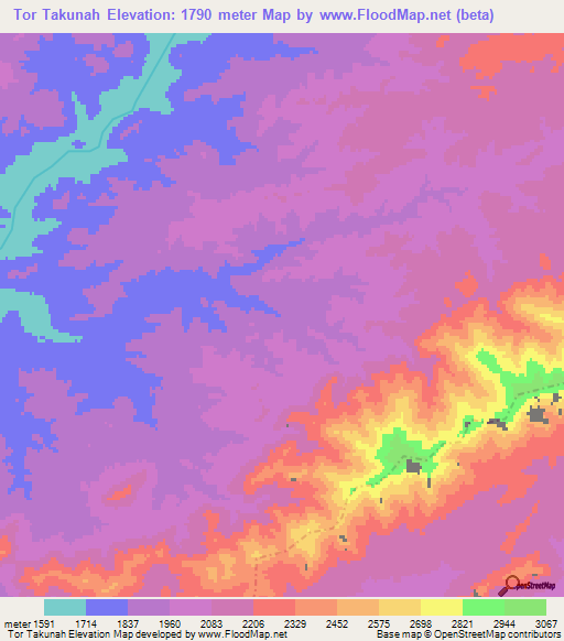 Tor Takunah,Afghanistan Elevation Map