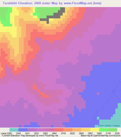 Turshbihi,Afghanistan Elevation Map