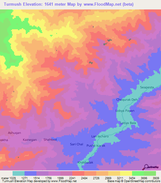 Turmush,Afghanistan Elevation Map