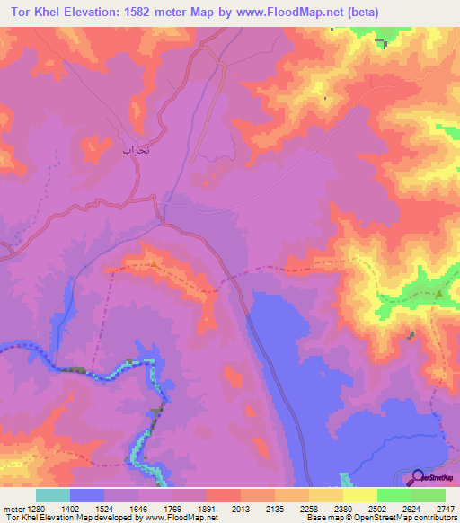 Tor Khel,Afghanistan Elevation Map