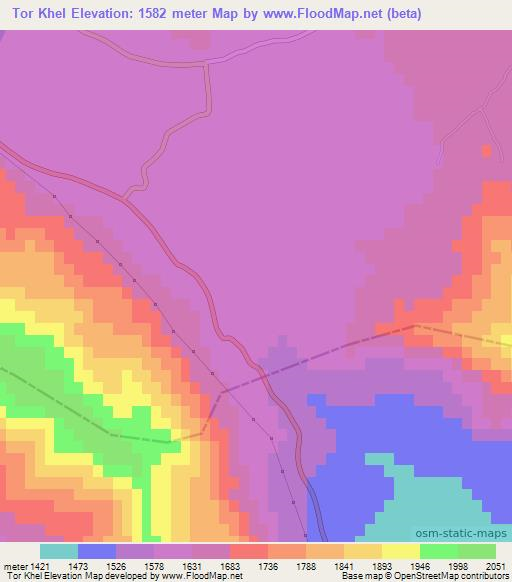 Tor Khel,Afghanistan Elevation Map