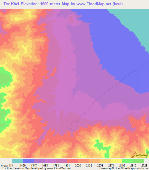 Tor Khel,Afghanistan Elevation Map