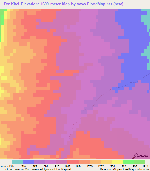 Tor Khel,Afghanistan Elevation Map
