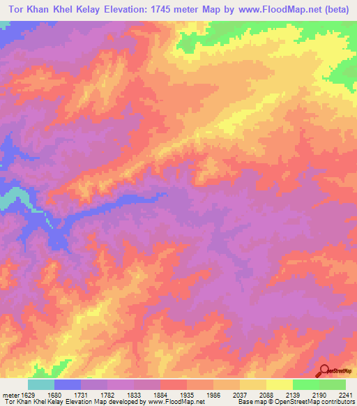 Tor Khan Khel Kelay,Afghanistan Elevation Map