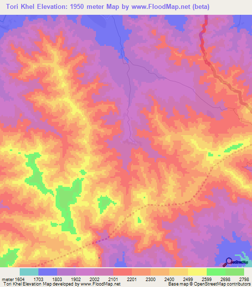 Tori Khel,Afghanistan Elevation Map