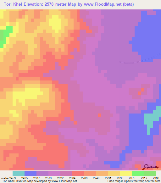 Tori Khel,Afghanistan Elevation Map