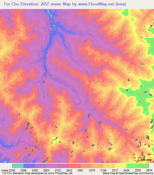 Tor Chu,Afghanistan Elevation Map