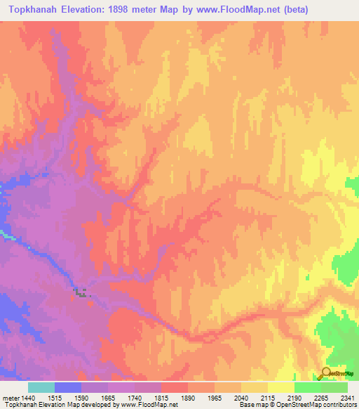 Topkhanah,Afghanistan Elevation Map