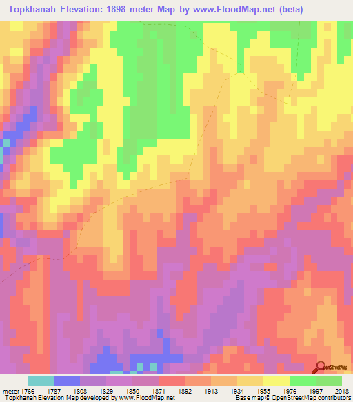 Topkhanah,Afghanistan Elevation Map