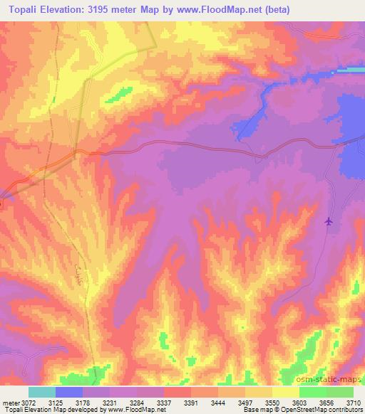 Topali,Afghanistan Elevation Map