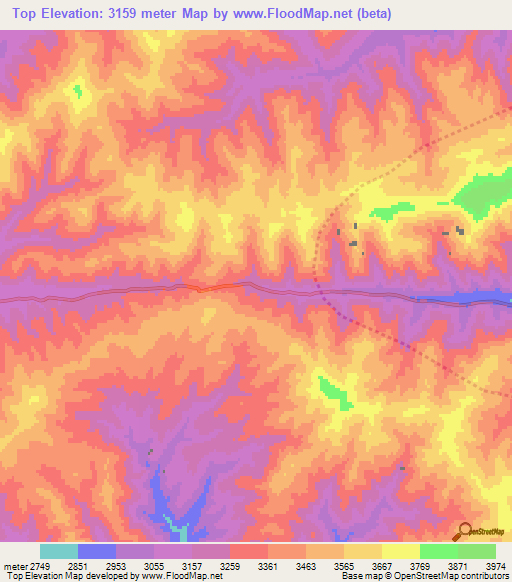 Top,Afghanistan Elevation Map