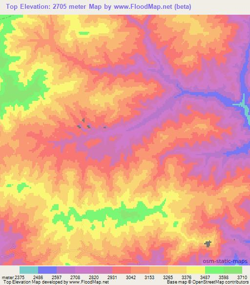 Top,Afghanistan Elevation Map