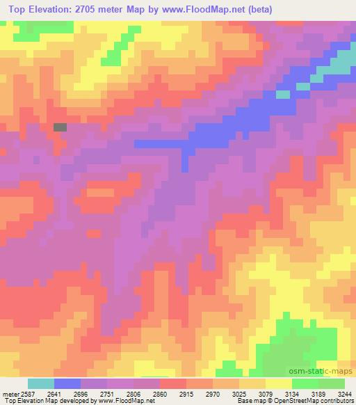 Top,Afghanistan Elevation Map