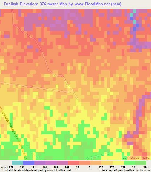 Tunikah,Afghanistan Elevation Map