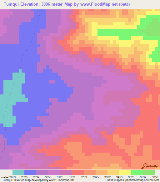 Tumqul,Afghanistan Elevation Map