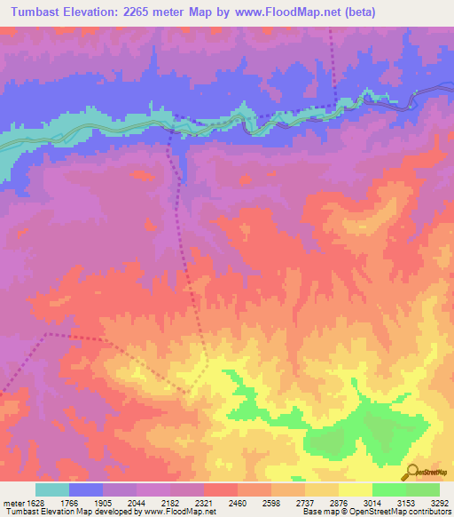 Tumbast,Afghanistan Elevation Map