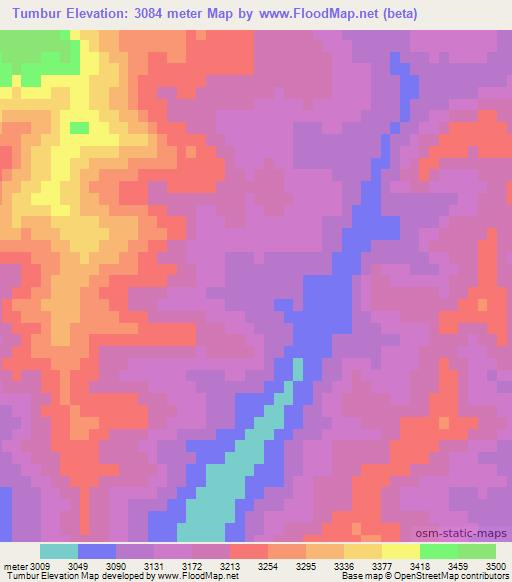 Tumbur,Afghanistan Elevation Map
