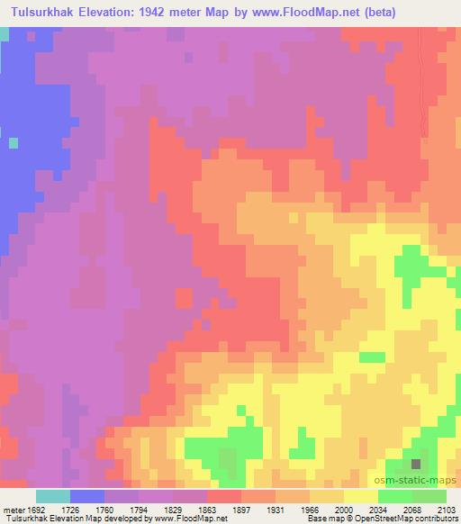 Tulsurkhak,Afghanistan Elevation Map
