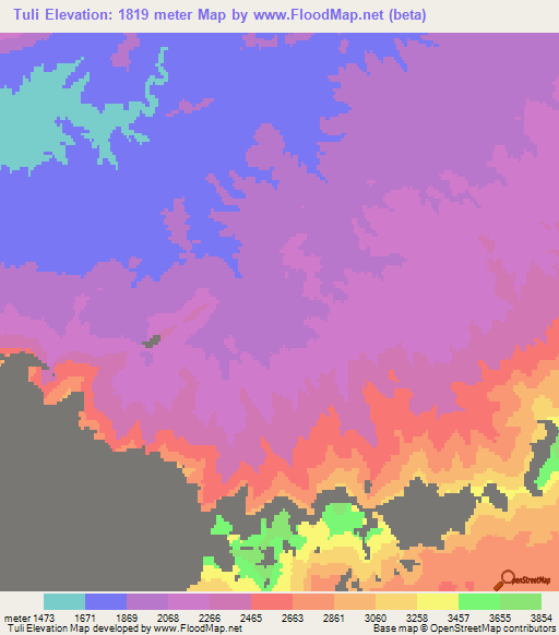 Tuli,Afghanistan Elevation Map