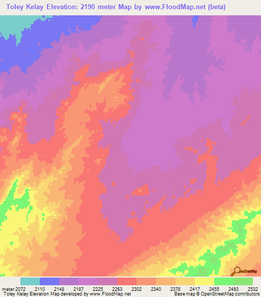 Toley Kelay,Afghanistan Elevation Map