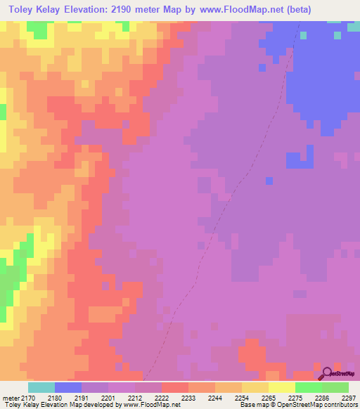 Toley Kelay,Afghanistan Elevation Map