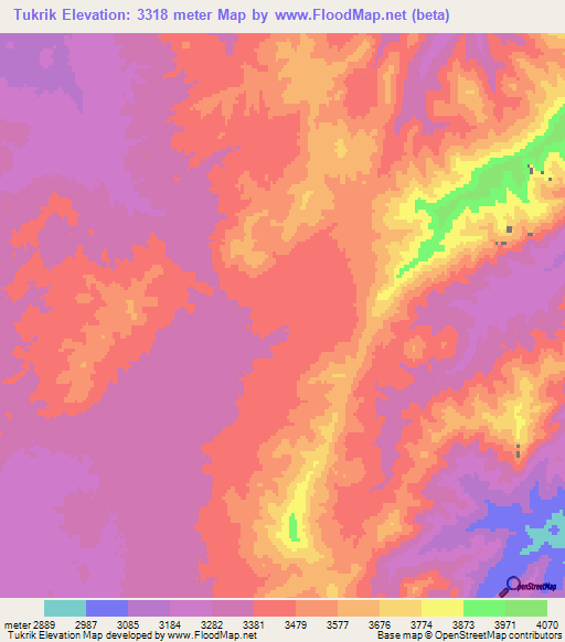 Tukrik,Afghanistan Elevation Map