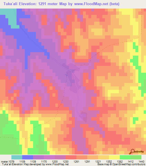 Tuka`ali,Afghanistan Elevation Map
