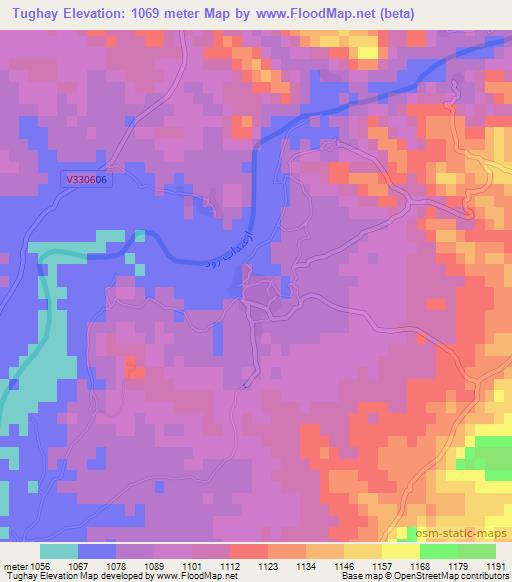 Tughay,Afghanistan Elevation Map