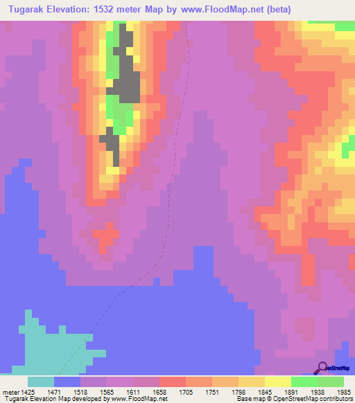 Tugarak,Afghanistan Elevation Map