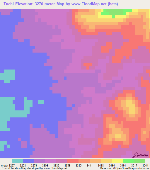 Tuchi,Afghanistan Elevation Map