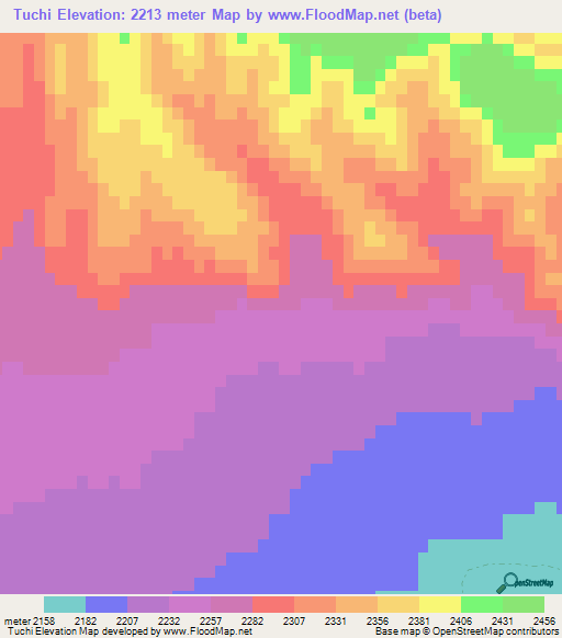 Tuchi,Afghanistan Elevation Map