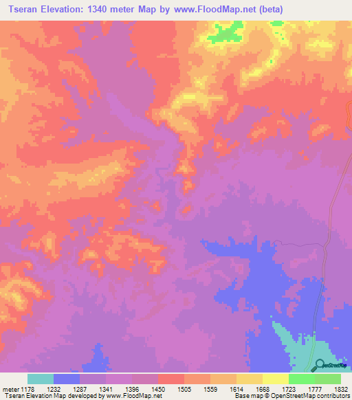 Tseran,Afghanistan Elevation Map