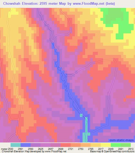 Chowshah,Afghanistan Elevation Map